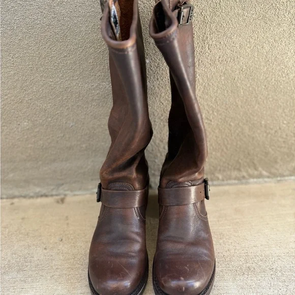 Frye Dark Brown Leather Boots - Picture 4 of 5
